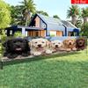 Puppy & Forest Paw Print Outdoor Banner, Garden Fence Decor for Pet Home