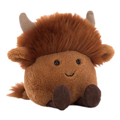 Jellycat Серия Сельскохозяйственные Животные Игривая Хайлендская Корова Милая Кукла Плюшевая Кукла Сидячая Высотой 10 см