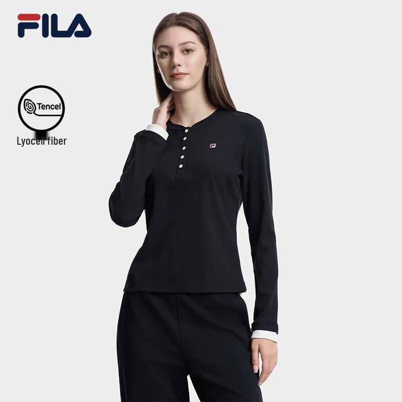 Fila Женская вязаная футболка-henley с длинным рукавом