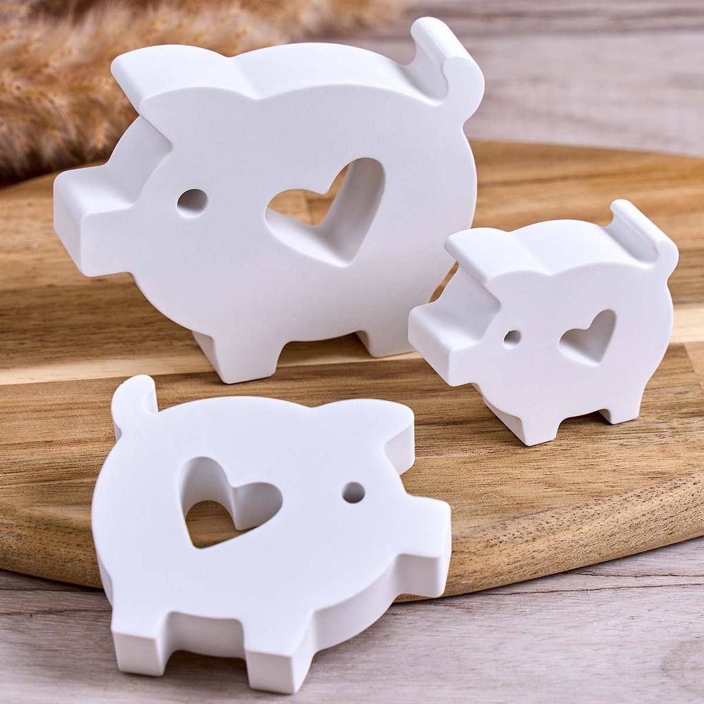 Силиконовая форма для милого кулона в виде свинки с 3 отверстиями, сделай сам, S/M/L, животное, свинка, формы для гипса для ароматерапии, изготовление поделок из смолы, принадлежности для домашнего декора