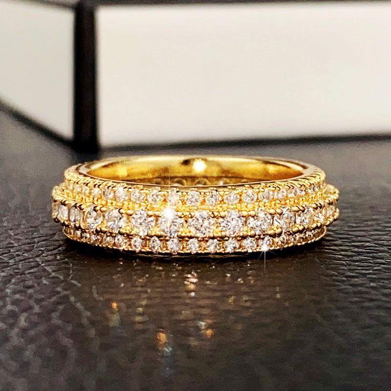 2026 Exaggerated Luxury Unisex Ring, Copper-plated Platinum-colored Zircon Jewelry.