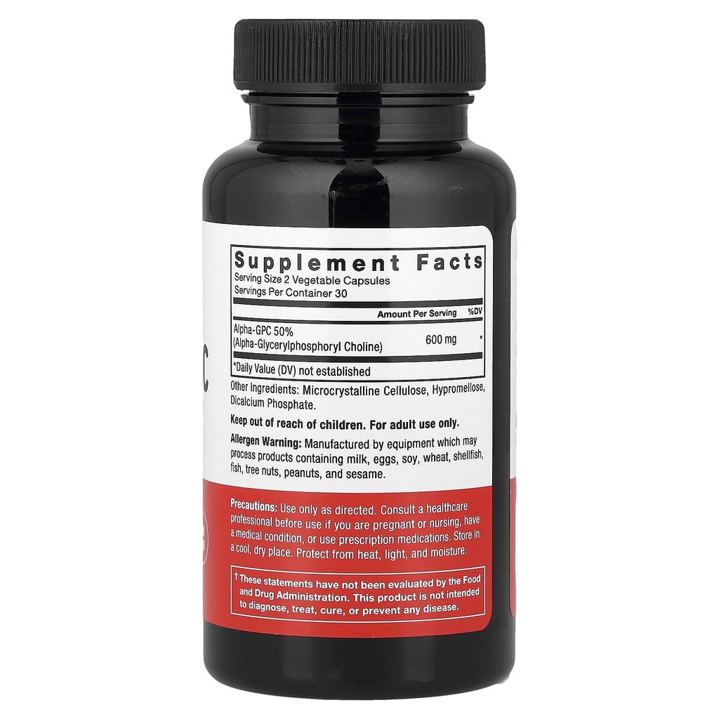 Alpha-Gpc, 60 Veggie Capsules (300Mg Per Capsule)
