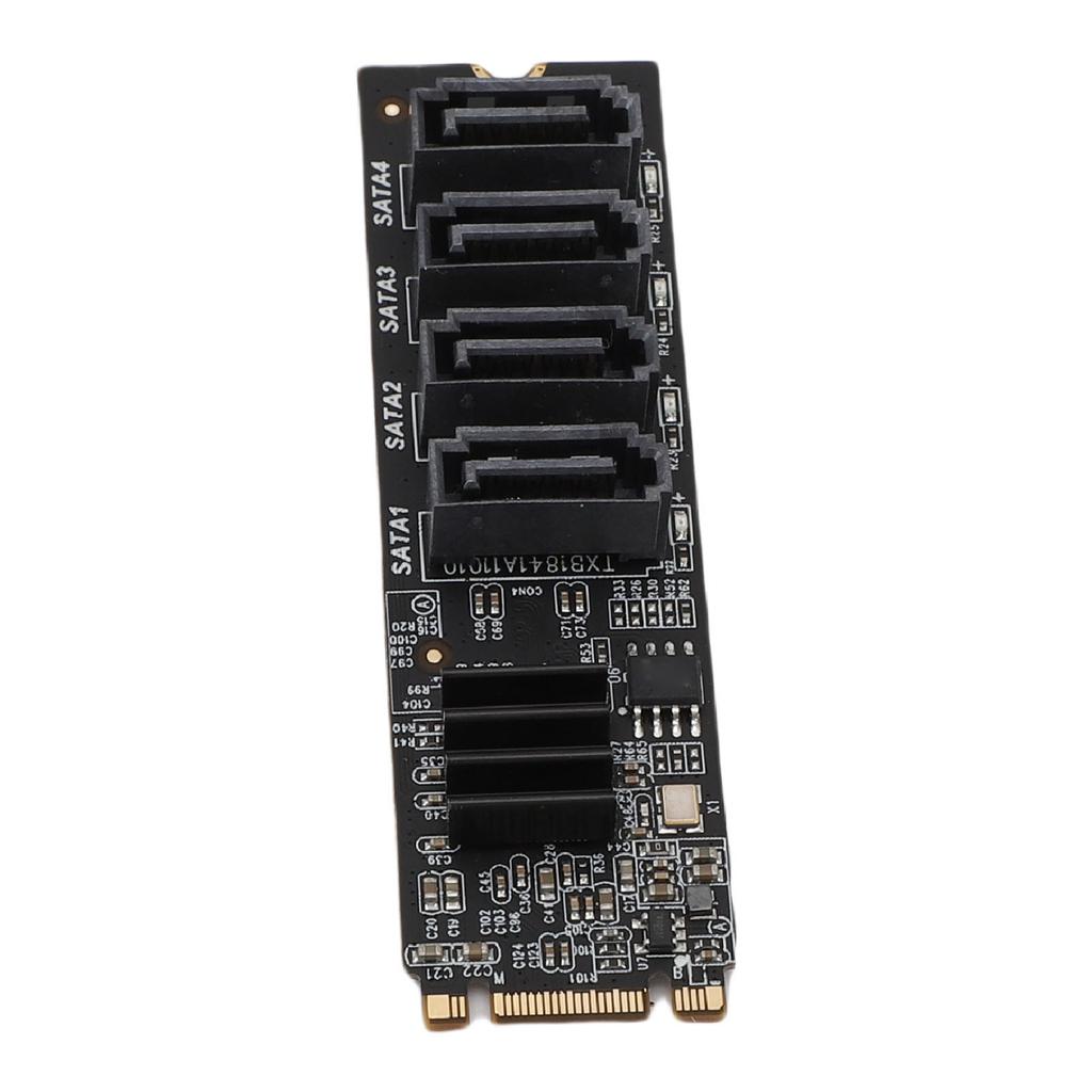 M.2 to Serial ATA3.0 Adapter Card ASM1166 M.2 M Key B Key PCI E 3.0 NVME Expansion Card with Smart Indicator Supports