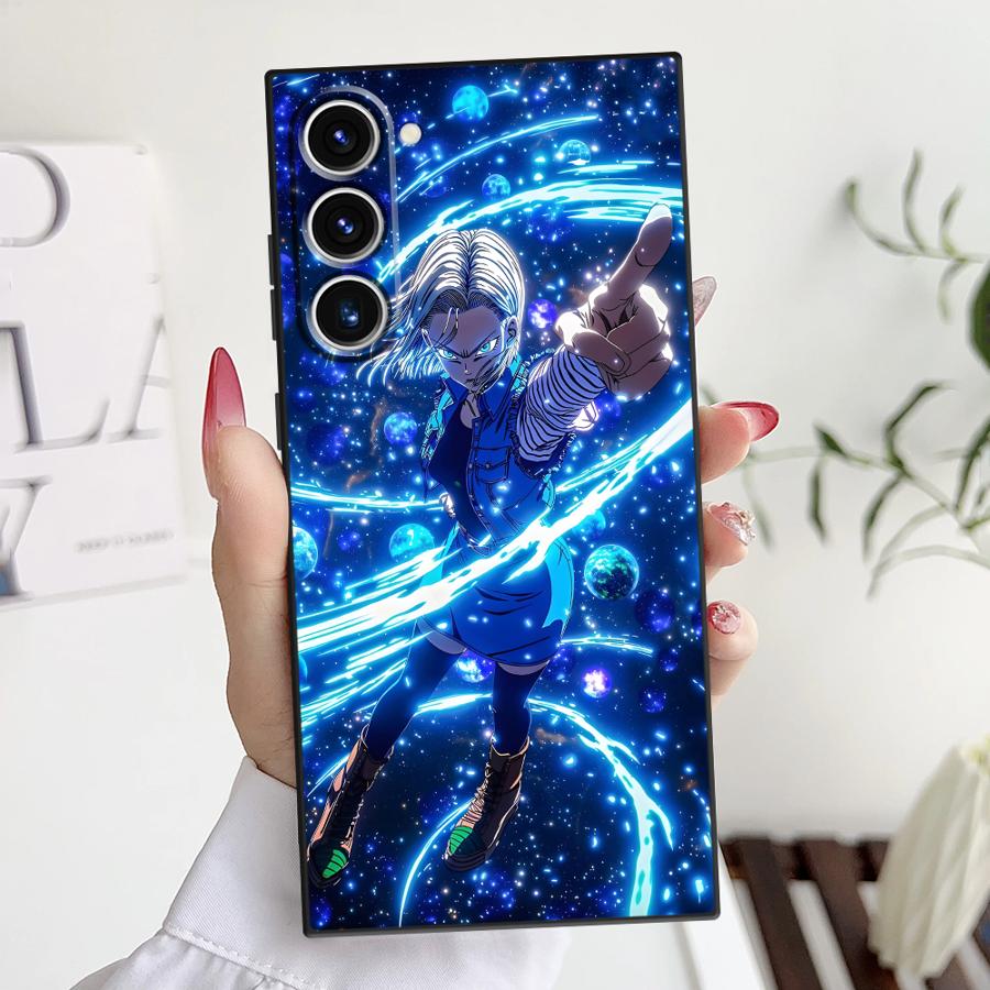 Чехол Dragon Ball Son Goku Vegeta Beerus для Samsung Galaxy S24 Plus S23 Ultra S20 S25 Edge S21 FE Черный Мягкий Чехол для Телефона