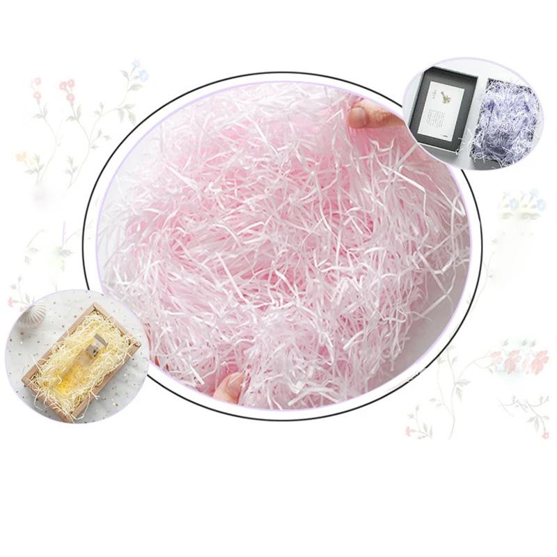 1 шт., красочный материал, упаковка, рождественский декор, бумажная морщинистая подарочная коробка из лафита, наполнитель из рафии