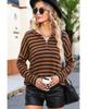 Striped Knit Quarter Zip Hoodie