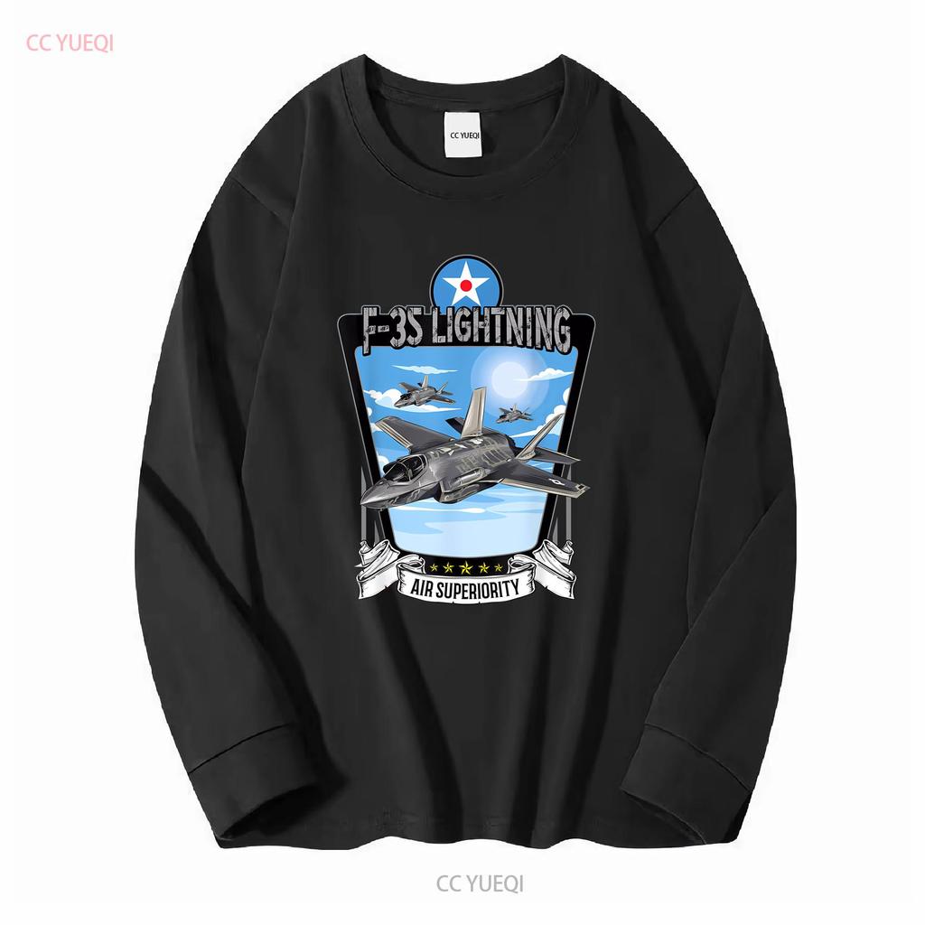 Американский истребитель-невидимка F35 Lightning Футболка с длинным или коротким рукавом винтажная стиранная универсальная повседневная уличная одежда унисекс