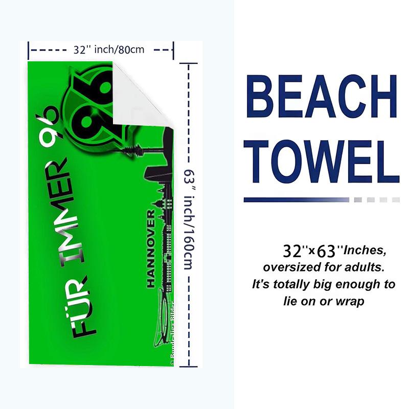 Hannover 96 Logo Print Beach Towel, Large Soft Quick Dry Towel for Beach Camping Swimming