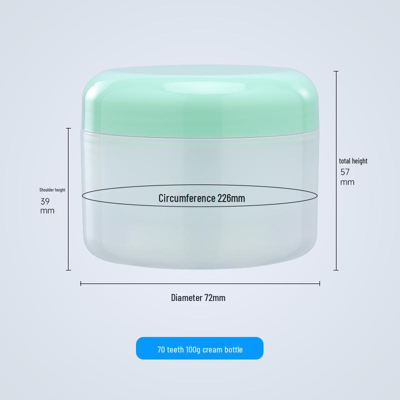 100 г круглодонная двухслойная прозрачная банка для крема, ПП пластиковая упаковка для косметики