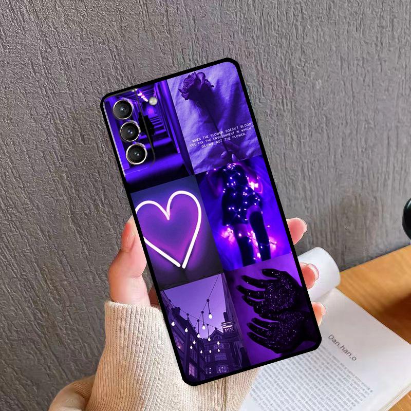 Фиолетовый Эстетичный Чехол Для Телефона Для Samsung Galaxy S24 S26 Ultra S20 S21 S22 S23 S25 Plus S10 S24 S25 FE Обложка