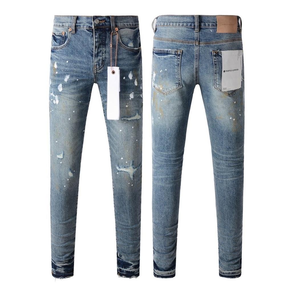 BeatStreet High Street Американские Мужские Джинсы с Эффектом Потертости Модный Бренд С Покрытием Однотонные Эластичные Скинни На Пуговицах Рваные Брюки