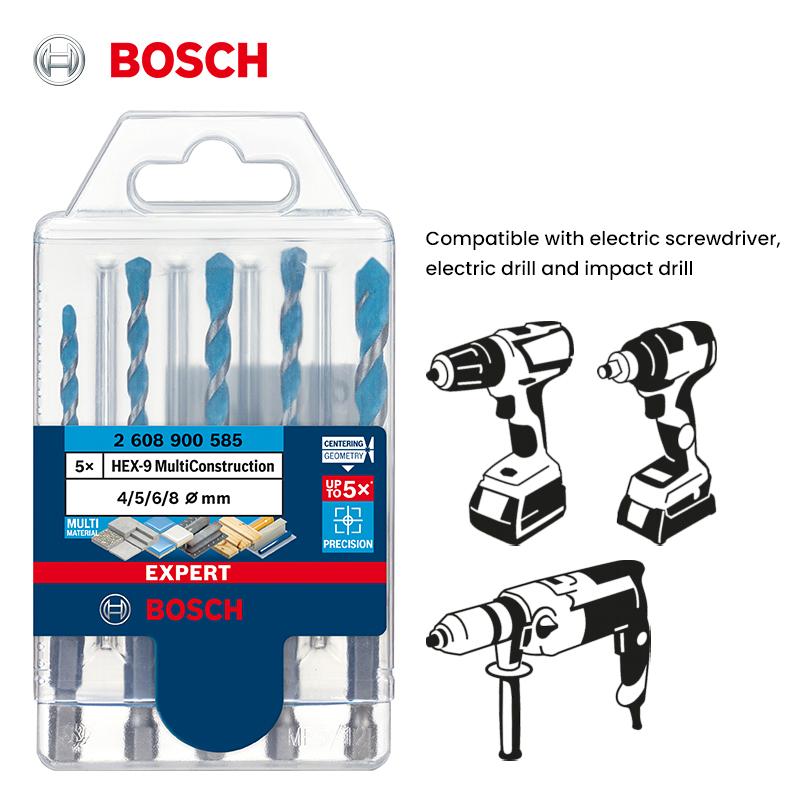 Bosch Сверла с шестигранным хвостовиком Серия EXPERT HEX-9 Геометрия центрирования для многоцелевого сверления