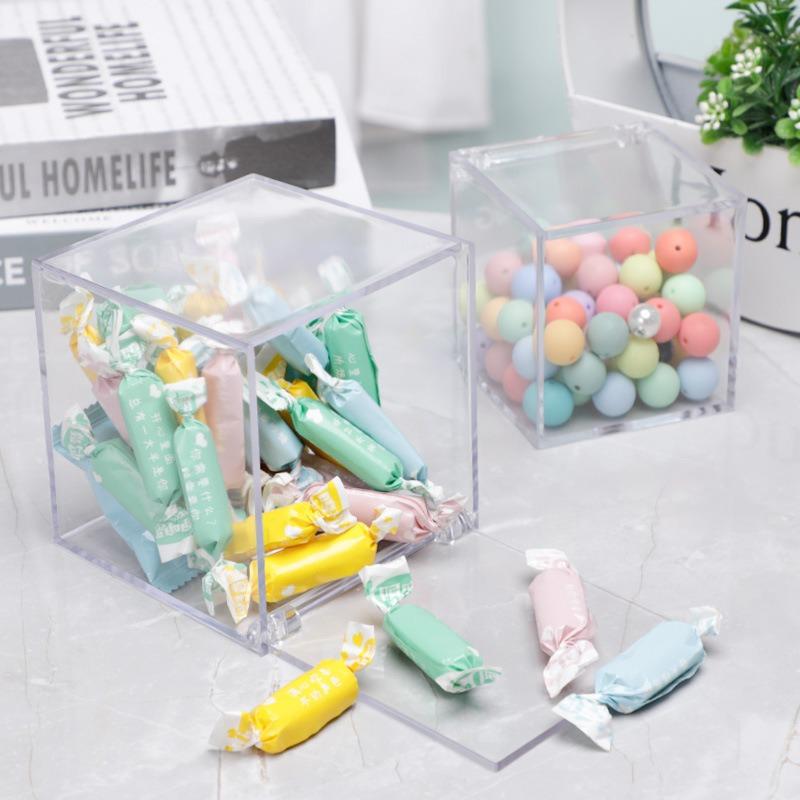 Transparent Flip-top BoxSquare Packaging Box Storage Box Thickened Micro-landscape Display Injection-molded Square Box
