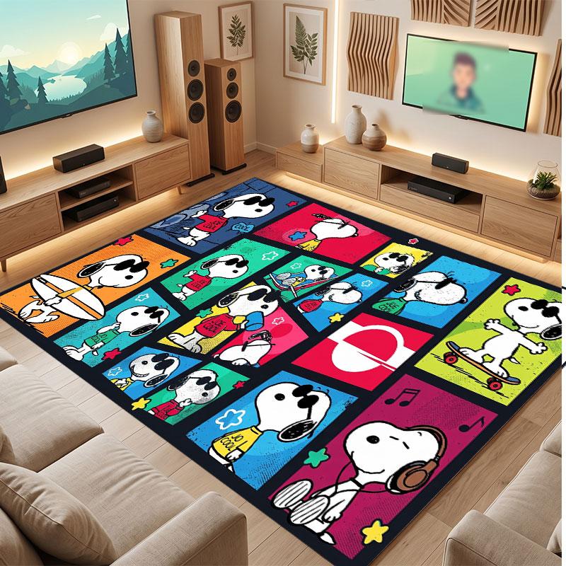 Snoopy Peanuts Rug Soft Thick Non Slip Floor Carpet for Bedroom Living Room Home Decor