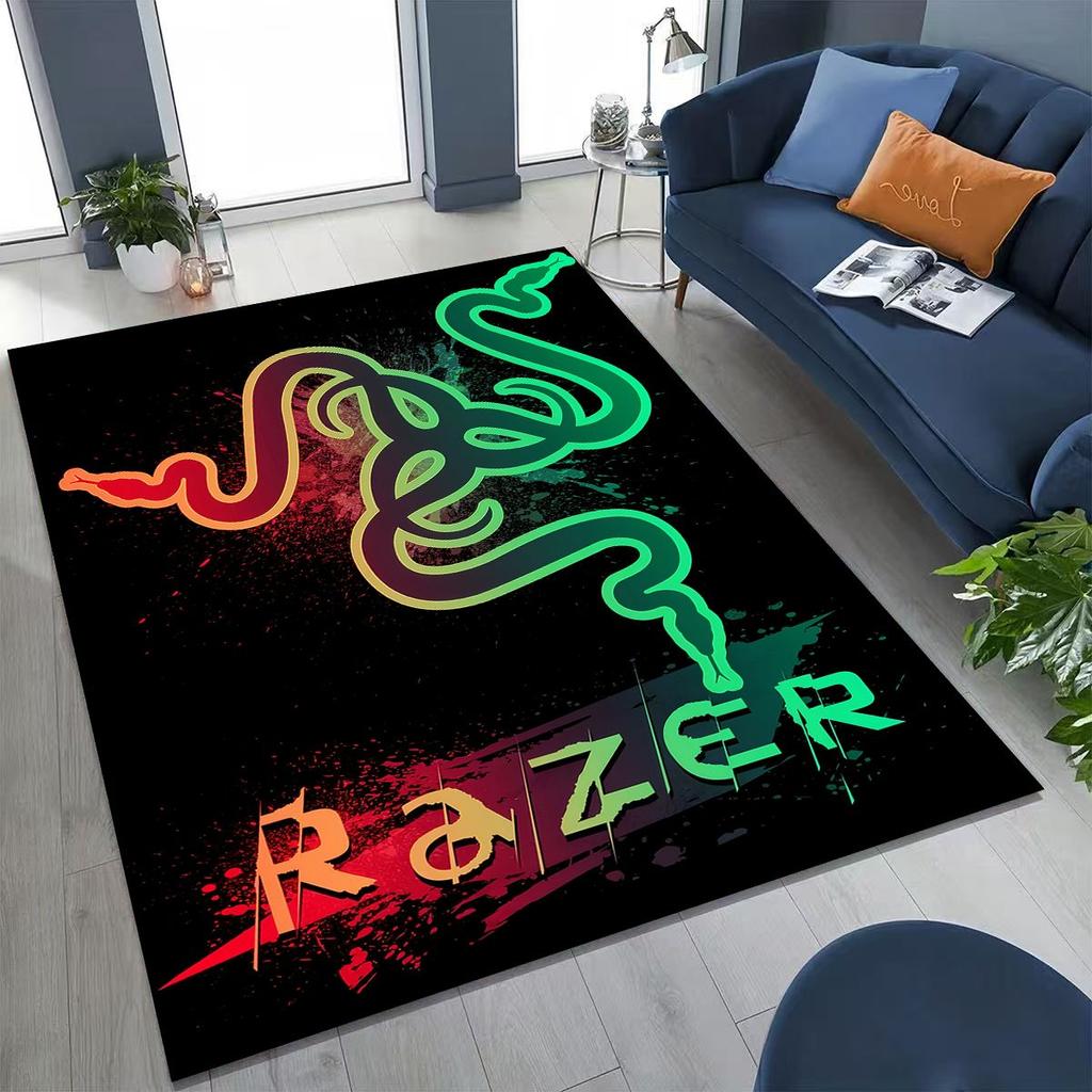 Модный ковер с логотипом Razer в стиле мото-арт для спальни, гостиной, дивана, домашний придверный коврик, большой детский нескользящий напольный коврик