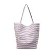 Summer Striped Canvas Bag Women's New Double-sided Shoulder Underarm Tote Bag Korean Portable Shopping Bag