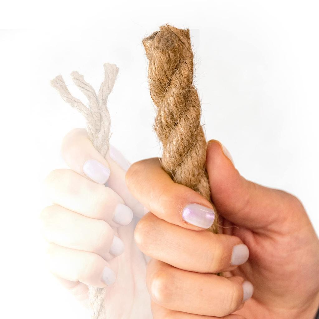 DQ-PP - JUTESEIL - 40m - 8mm Stark - Naturfasern Absperrseil Jute gedreht Tauziehen DIY Dekoration