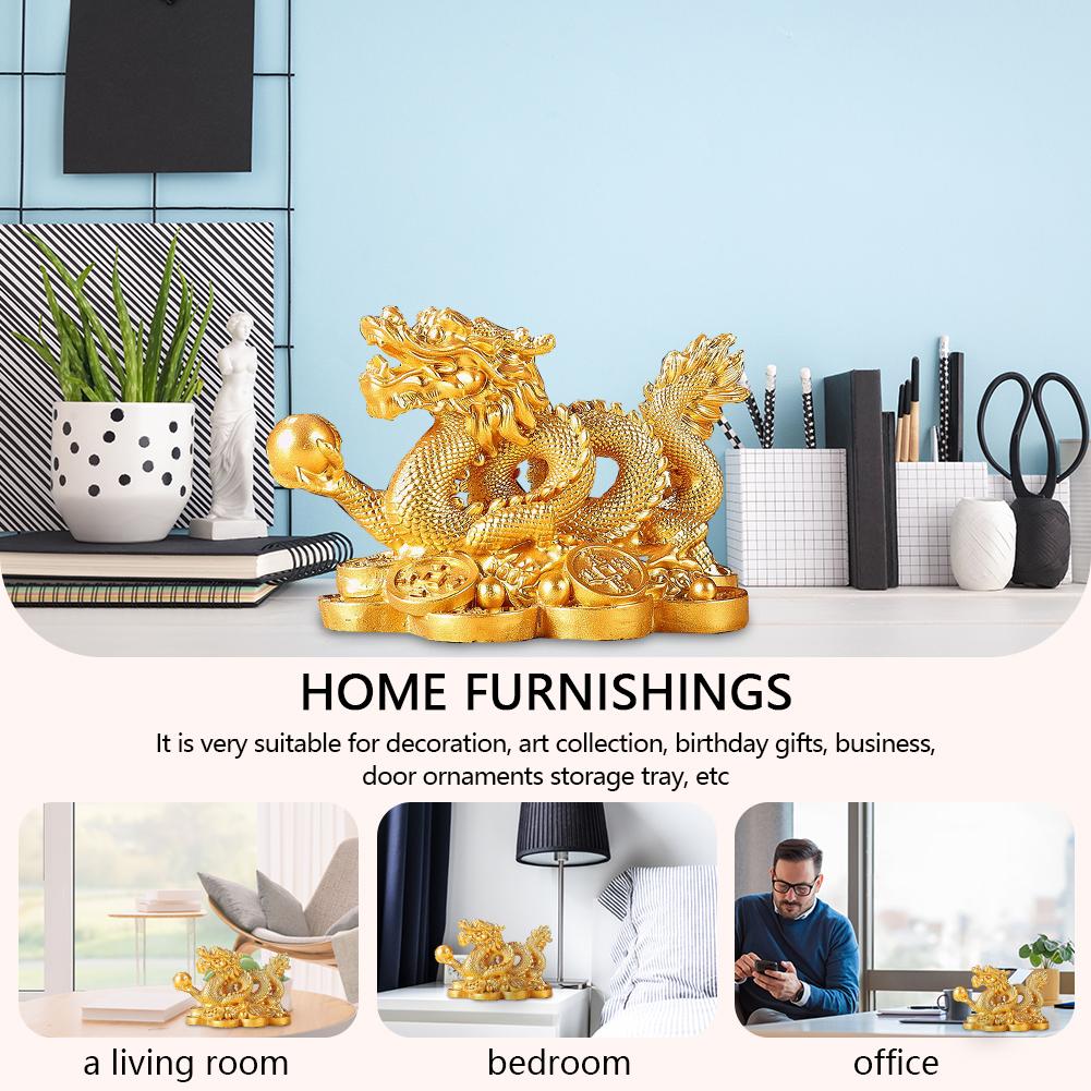 2024 Фен-шуй Статуя Дракона Изысканная Фигурка Дракона, Привлекающая Богатство, Для Домашнего Офиса Удачи Декор