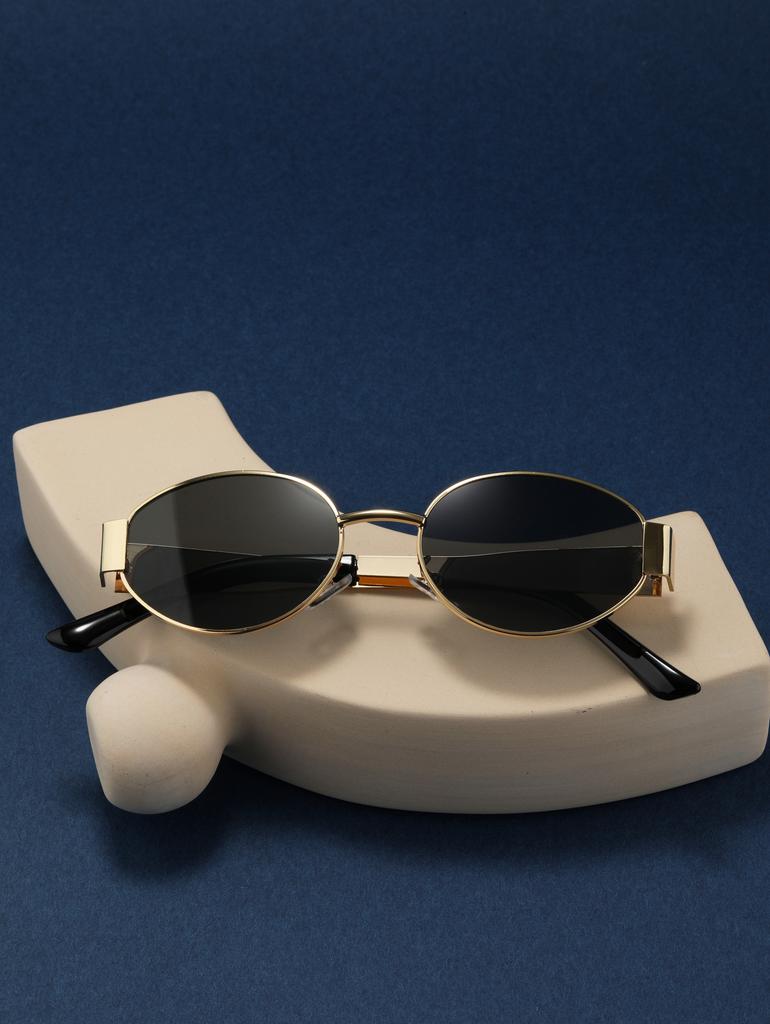 Защитные очки Маленькая металлическая оправа Овальные солнцезащитные очки для женщин Дизайнерский бренд Модные очки Градиентные солнцезащитные очки UV400