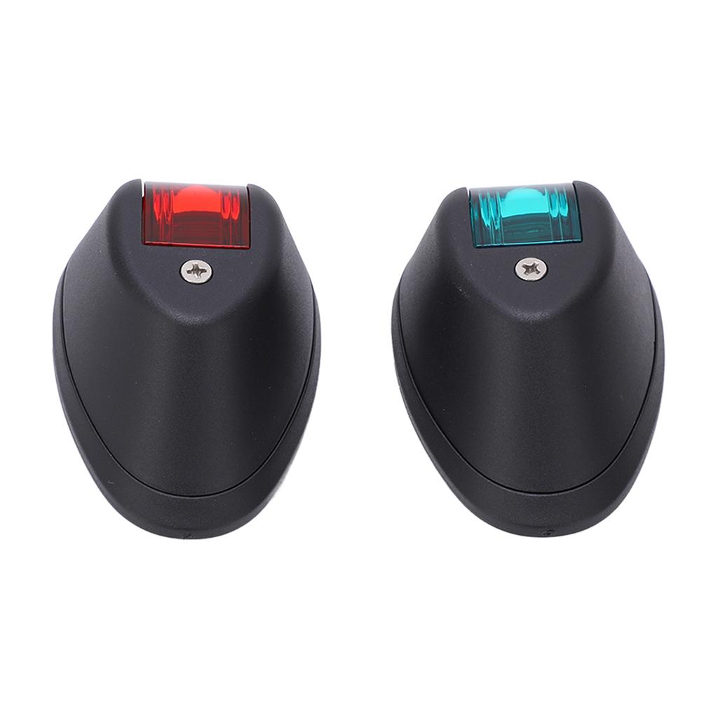 1Pair Yacht Signal Light 3W Boat Navigation Lights Marine Bow Lamps Red Green Light for Sailing DC12V‑24VBlack