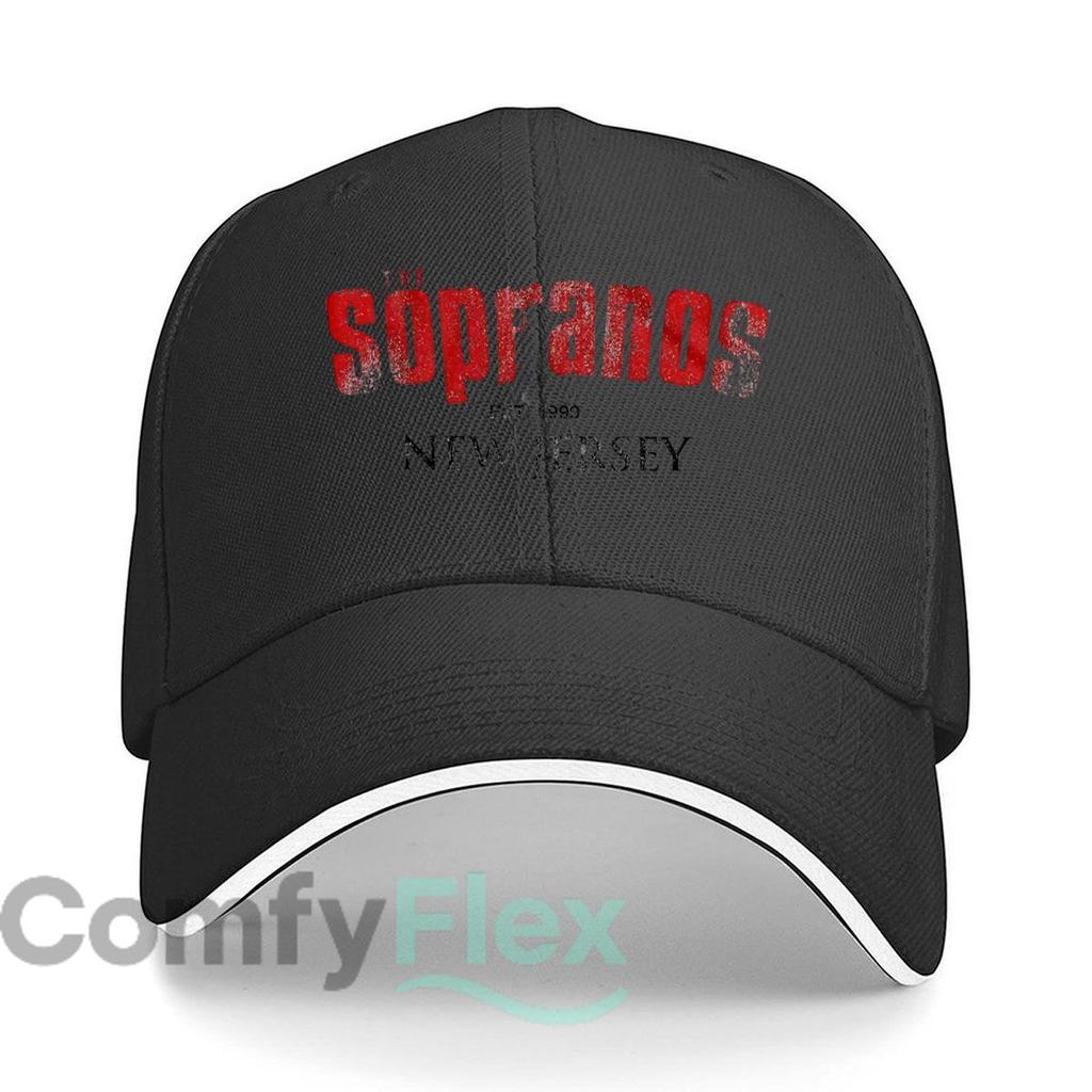 The Sopranos Grungy Red Texture New Jersey Typography Graphic Sandwich Baseball Cap For WoUnisexs Unisex FeUnisex Beach Dad Hat