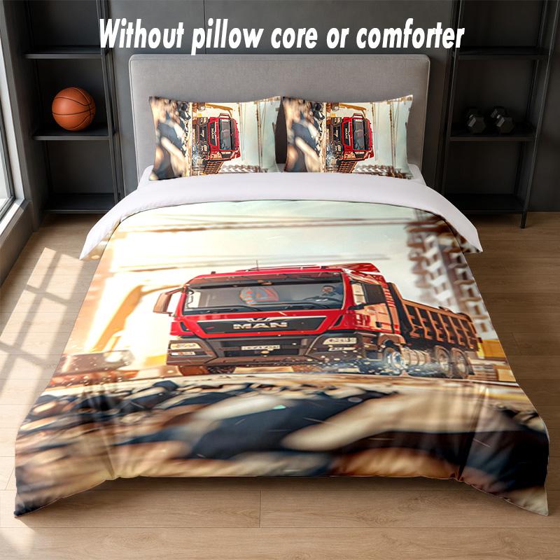 MAN Design Bed Bedding Set 1 Duvet Cover + 2 Pillowcases Soft Breathable Household Bed Linens