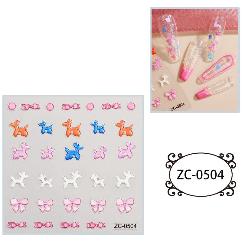 Мягкие клейкие наклейки для ногтей с тиснением, симпатичные 5D трехмерные наклейки для ногтей в виде звезд