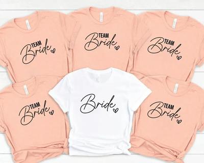 Team Bride Bachelorette Wedding Party Unisex Evjf Tee Shirt Casual Ladies Basic Ocollar Pink Short Sleeved Tshirt Girl