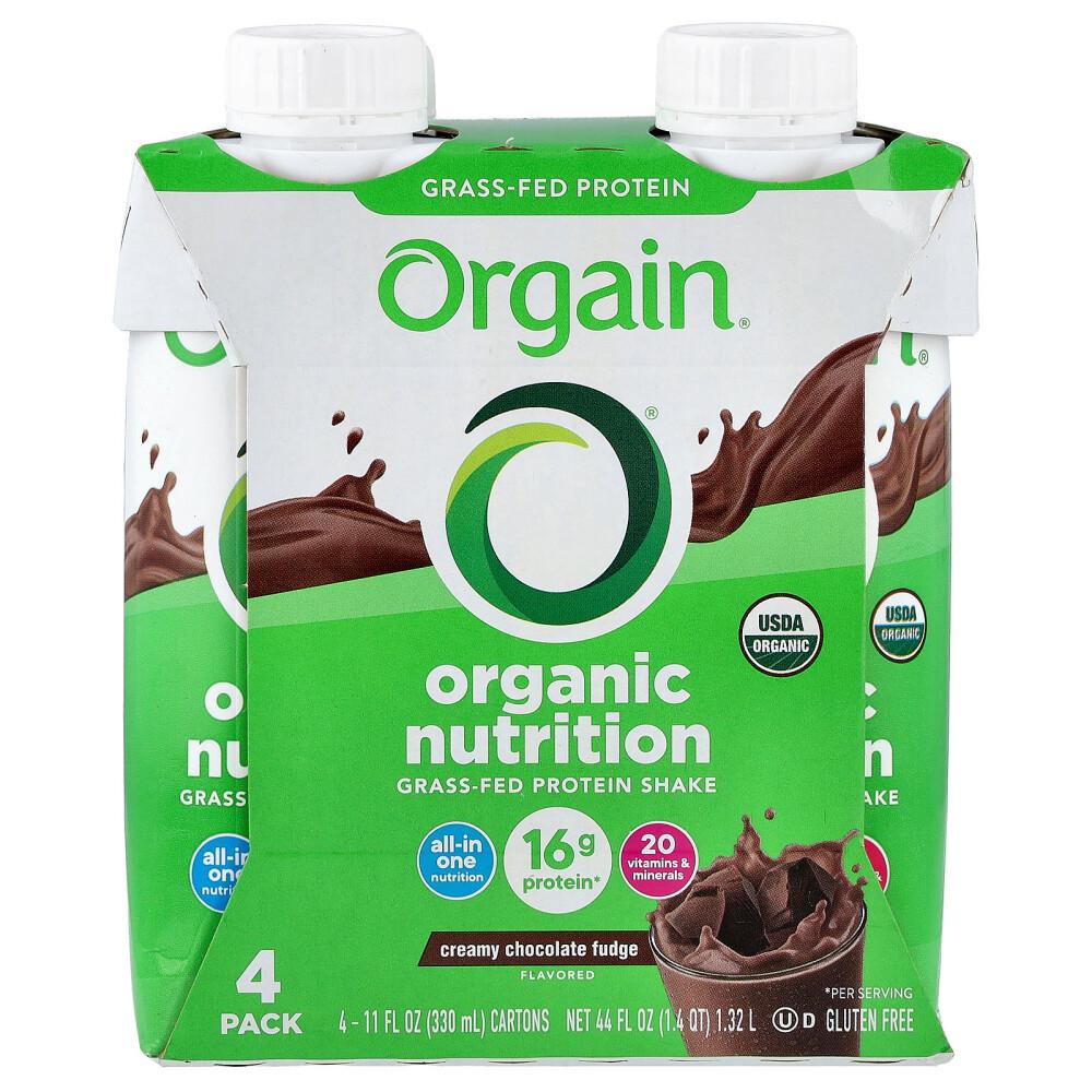 Orgain All-in-One Nutritional Shake, Creamy Chocolate Fudge, 4 x 11 fl oz