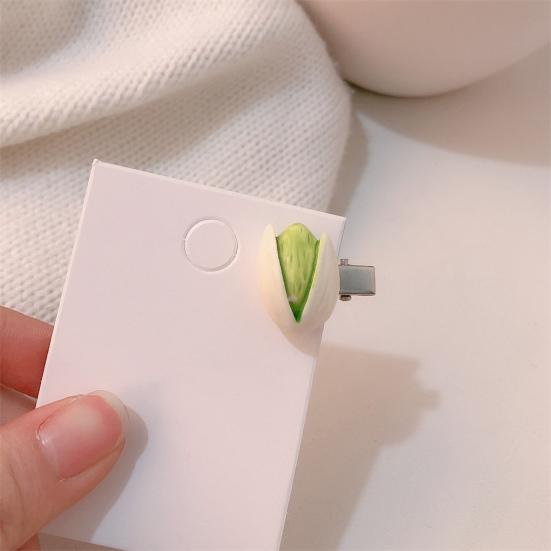 3 шт., заколки для волос для девочек, имитация ореха, декор, заколки для волос, работа одной рукой, реалистичная форма ореха, шпилька, дизайн, вдохновленный едой, аксессуар для волос