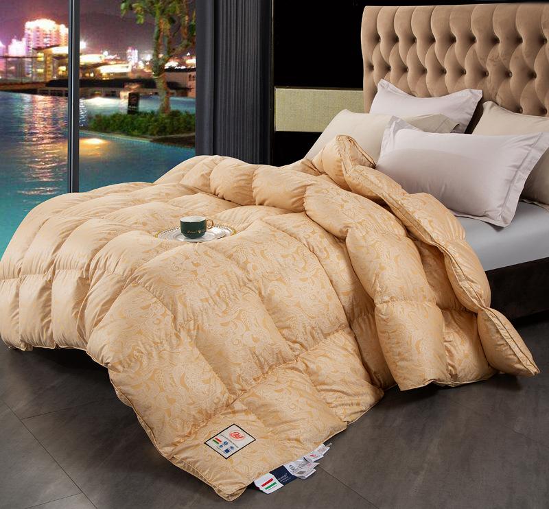 Трехмерное высококачественное пуховое одеяло из чистого хлопка плотностью 80, утолщенное теплое зимнее одеяло большого размера с белым гусиным пухом 95