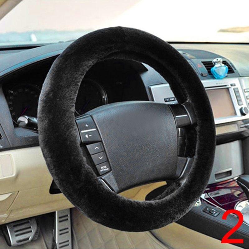 Зимний плюшевый чехол на руль, автомобильный аксессуар, ручки, авто, одноцветный чехол