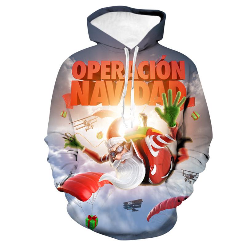 Unisex Christmas Sweatshirt 3D Print Funny Xmas Pullover Men's Hoodie Men Spring Autumn Fashion Casual Jacke Hooded Clothing
