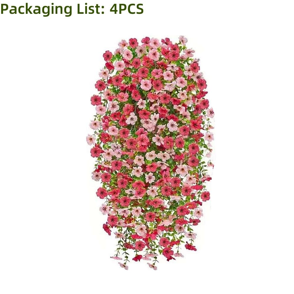 4PCS Hanging Artificial flowers -Eucalyptus Leaves Floral - Fake flowers Indoor/Outdoor Decor Garden -  Durable Plastic Florals