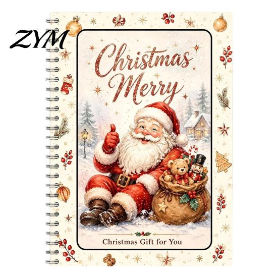 Gift Card Storage for Parties DIY Spiral Bound Christmas Book, 5x7 Holiday Booklet, Display Book 10 Pages Merry Cards, Gifts Family, Friends, Students