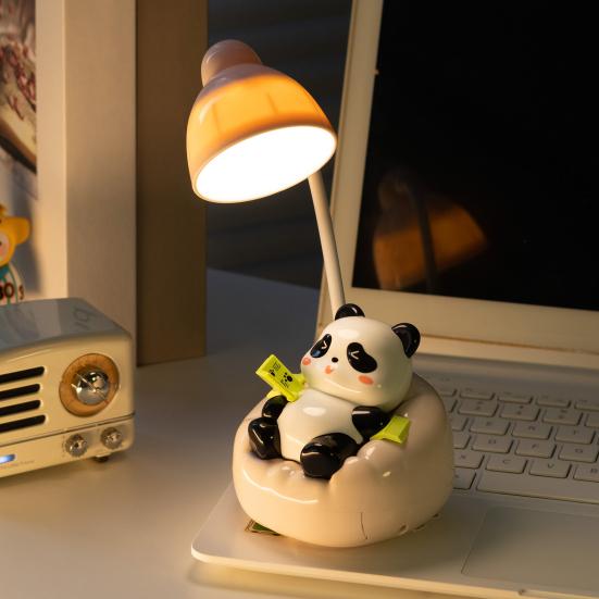 Светодиодная настольная лампа Panda Night Light с ящиком для чтения, регулируемая яркость, перезаряжаемая настольная лампа Panda для детской комнаты, спальни
