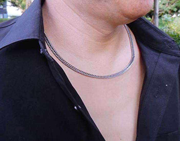Чистое титановое колье-цепочка панцирного плетения 5 мм Легкое и удобное Отлично подходит для занятий спортом (60 см, ширина) унисекс, (TIT-3-N-60)