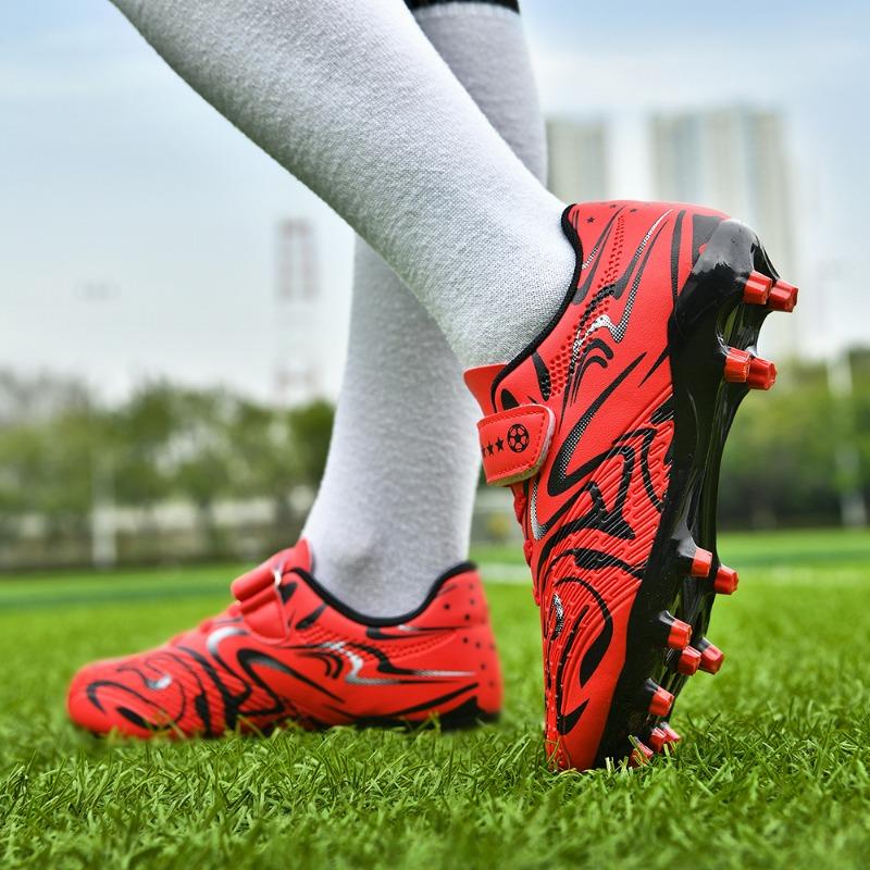 Детские футбольные бутсы для детей 30-38 лет, однотонные футбольные бутсы с волшебной клюшкой, тренировочные детские футбольные бутсы