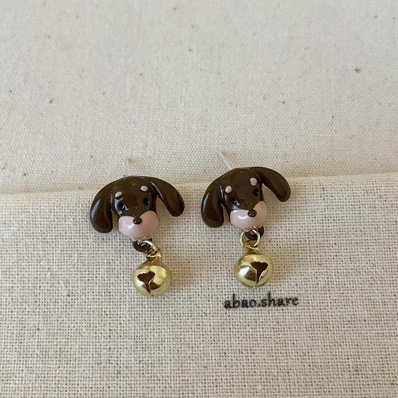 Ожерелье с изображением мультяшной таксы, серьги-гвоздики, коллекция, женская, милая, изысканная, модная, универсальная, цепочка на шею, цепочка на свитер