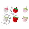 Zipper Design Plush Strawberry Keychain Lipstick Card Bag Earphone Bag  Gift Giving