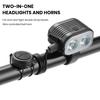 2 In 1 Bicycle Horn Light Rechargeable USB Charging LED Bicycle Light MTB Mountain Road Bike Front Lamp Cycling Equipment
