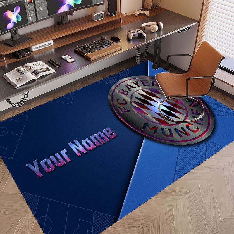 Custom Rug Bayern Munich Pattern Print Name Text Soft Non‑Slip Floor Carpet for Home Indoor Decoration