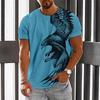 Муж. Футболка Футболка Графика Животное Орел Круглый вырез Одежда Одежда 3D принт На открытом воздухе Повседневные С короткими рукавами С принтом Модельер Винтаж