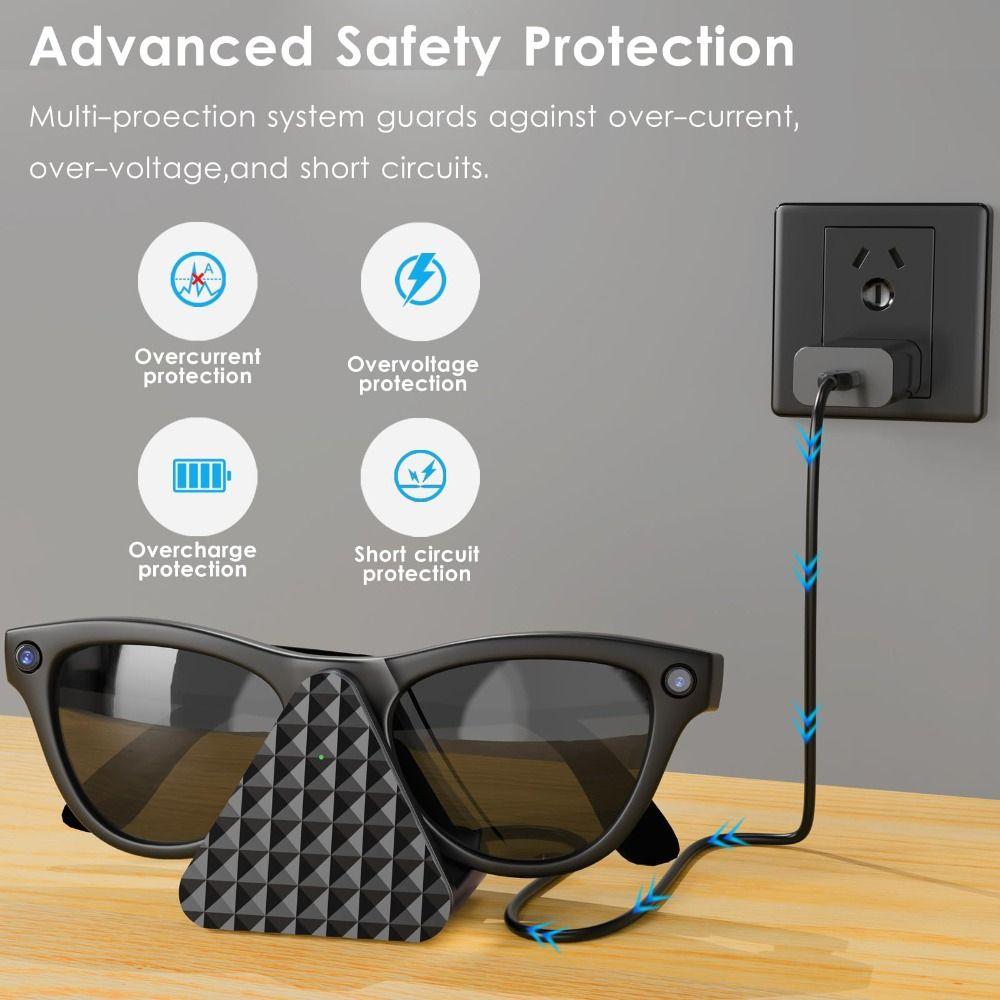 USB-A Charging Charging Dock Anti-slip Glasses Charging Bracket for Ray-Ban Meta Wayfarer/Skyler/ HSTN/Headliner 5