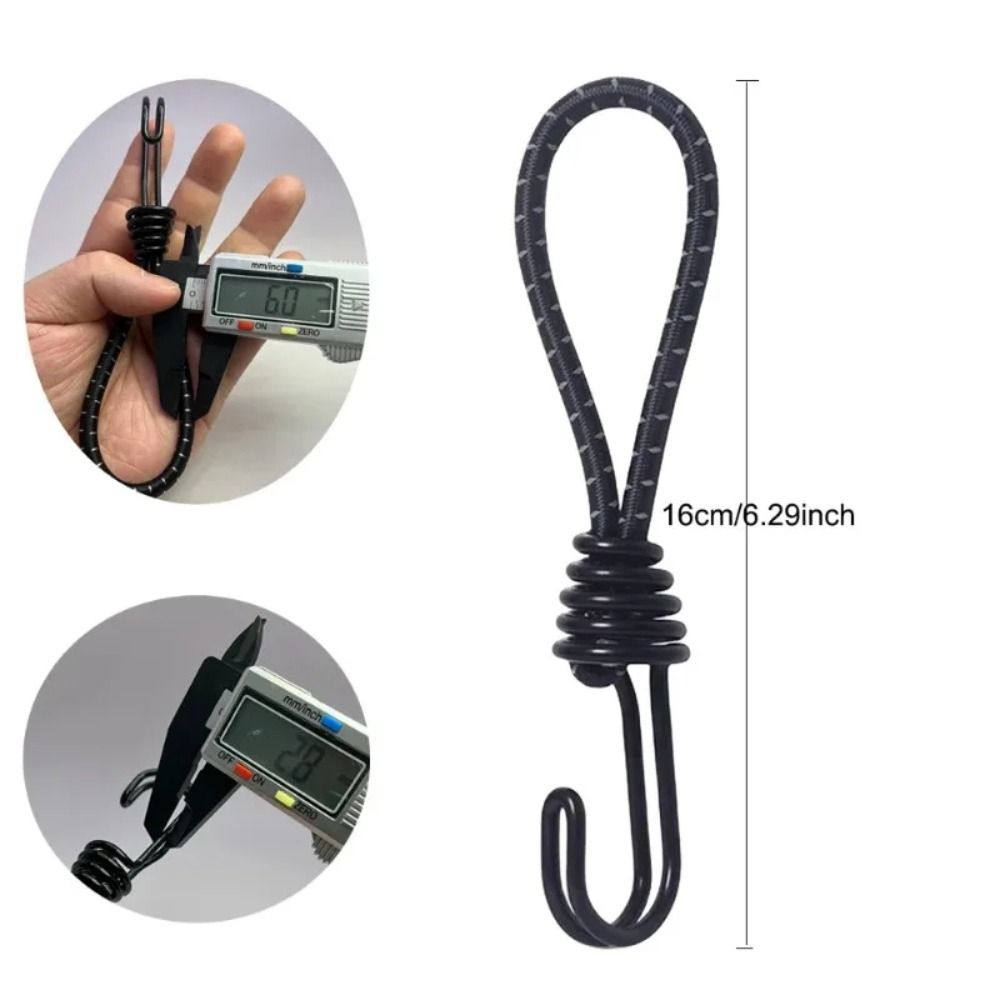10pcs Outdoor Tent Elastic Rope Cord Hook Portable String Carabiner Hooks Tent Fixing Cord Hook