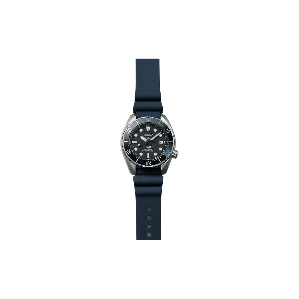 Seiko Механические часы с силиконовым ремешком Мужские часы Синий циферблат SPB325J1