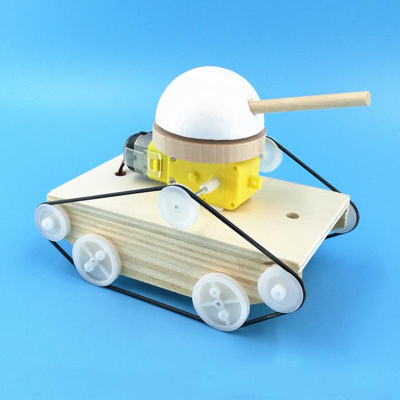 DIY Electric Toy Science Kit: Homemade Tank Vehicle for Elementary School Creativity and Invention.