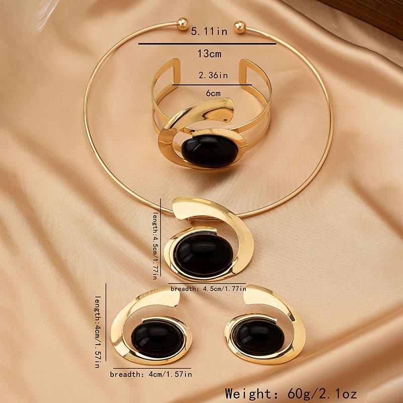 Личность Преувеличенный Тренд Неправильная Буква E Сплав Серьги Ожерелье Браслет Пусеты Набор