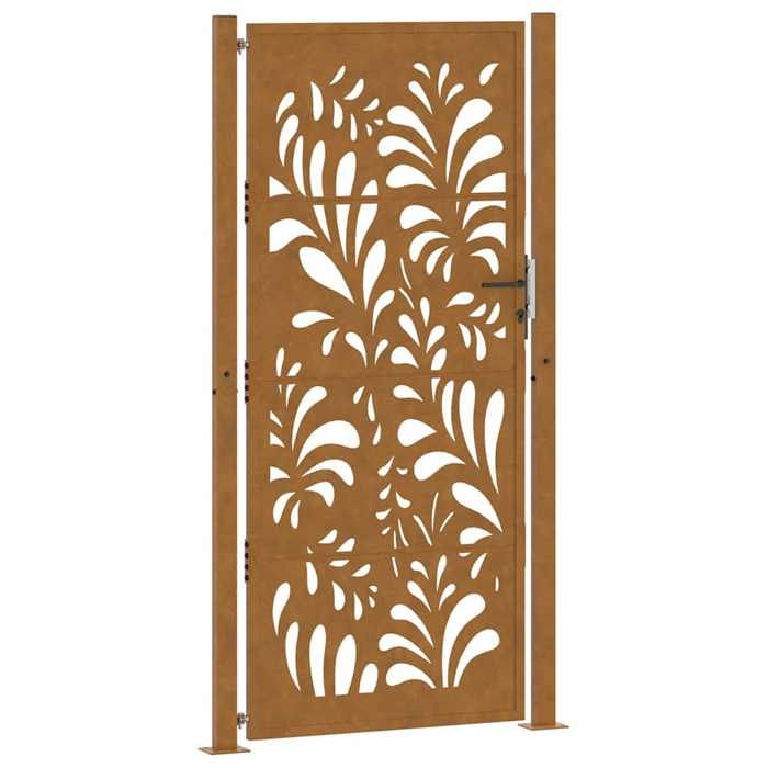 VidaXL Garden Gate Weatherproof Steel Waves Design, Fence Gate, Outdoor Gate, Metal Gate, 4100978