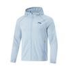 Li Ning Running Series Fashion Comfortable Breathable Simple Slim Fit Zip Hooded Sports Windbreaker Men Outerwear Cloud-Blue AFDU973-6